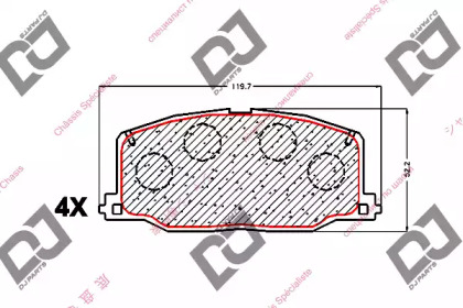 Комплект тормозных колодок DJ PARTS BP1560